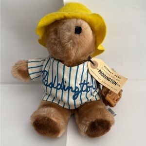 Paddington Bear Plush with Baseball Uniform and Yellow Hat